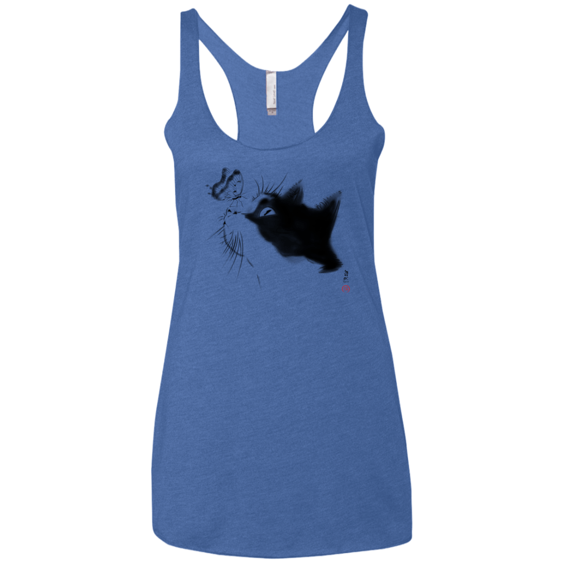 T-Shirts Vintage Royal / X-Small Curious Cat Women's Triblend Racerback Tank