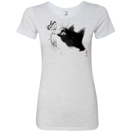 T-Shirts Heather White / S Curious Cat Women's Triblend T-Shirt