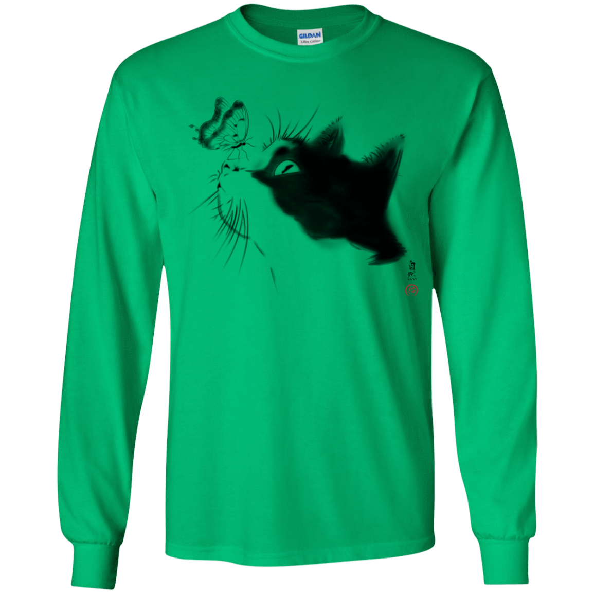T-Shirts Irish Green / YS Curious Cat Youth Long Sleeve T-Shirt