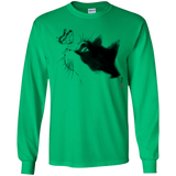 T-Shirts Irish Green / YS Curious Cat Youth Long Sleeve T-Shirt