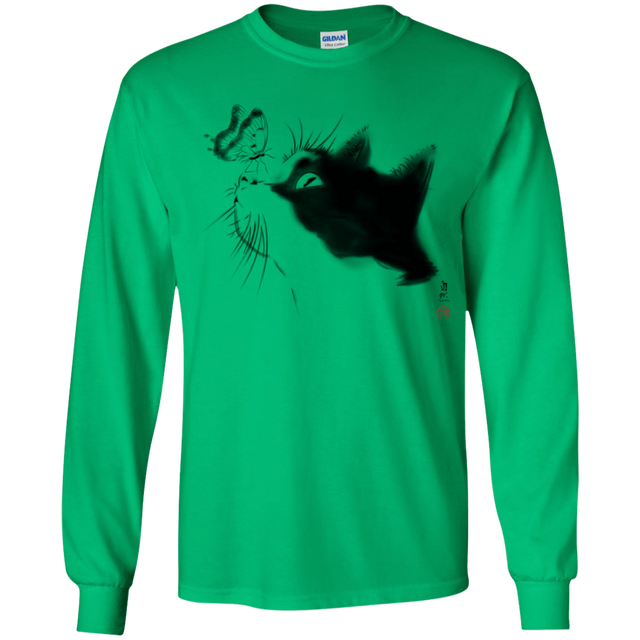 T-Shirts Irish Green / YS Curious Cat Youth Long Sleeve T-Shirt