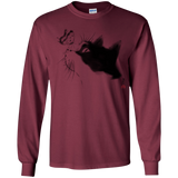 T-Shirts Maroon / YS Curious Cat Youth Long Sleeve T-Shirt
