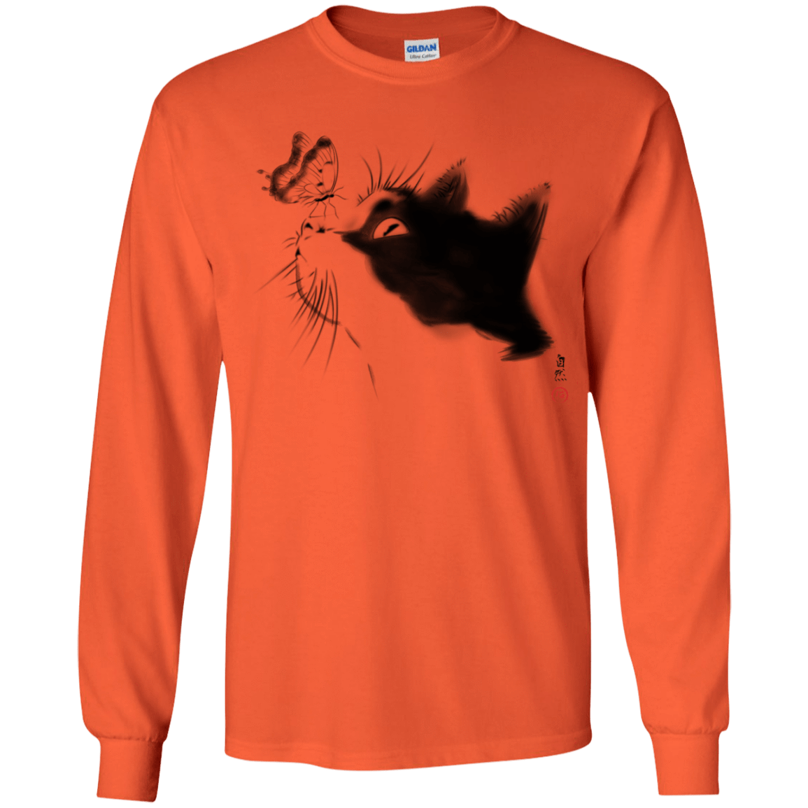 T-Shirts Orange / YS Curious Cat Youth Long Sleeve T-Shirt