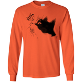 T-Shirts Orange / YS Curious Cat Youth Long Sleeve T-Shirt