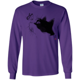 T-Shirts Purple / YS Curious Cat Youth Long Sleeve T-Shirt