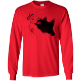 T-Shirts Red / YS Curious Cat Youth Long Sleeve T-Shirt