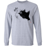 T-Shirts Sport Grey / YS Curious Cat Youth Long Sleeve T-Shirt