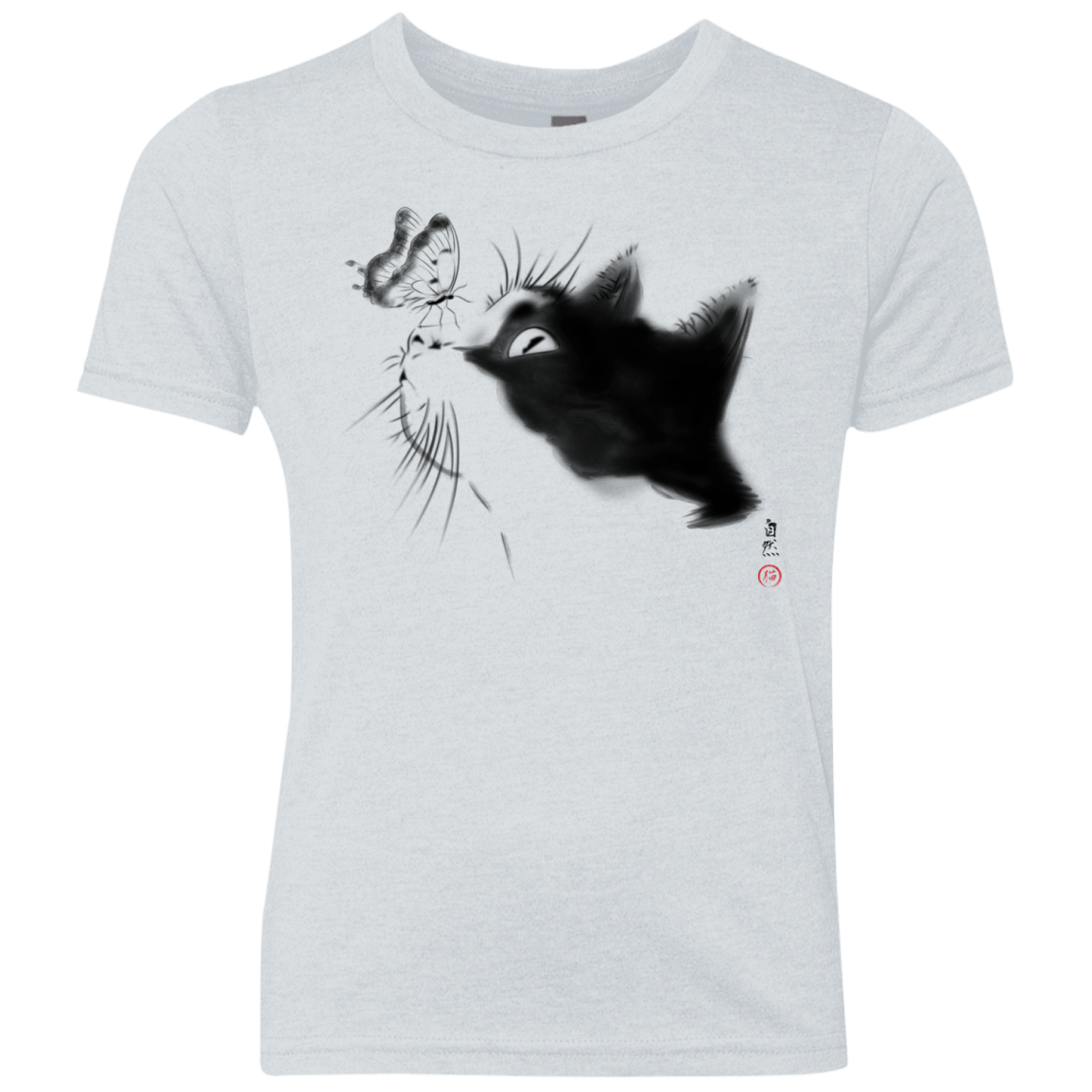 T-Shirts Heather White / YXS Curious Cat Youth Triblend T-Shirt