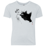 T-Shirts Heather White / YXS Curious Cat Youth Triblend T-Shirt