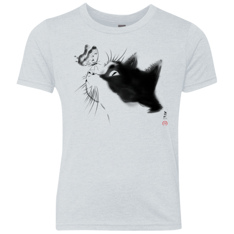 T-Shirts Heather White / YXS Curious Cat Youth Triblend T-Shirt