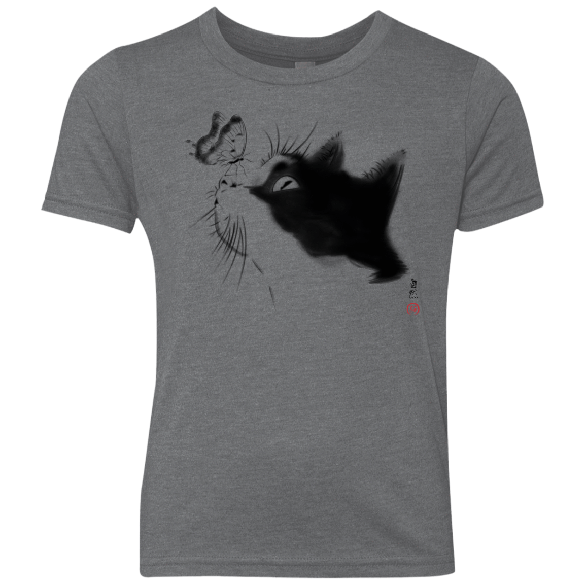 T-Shirts Premium Heather / YXS Curious Cat Youth Triblend T-Shirt