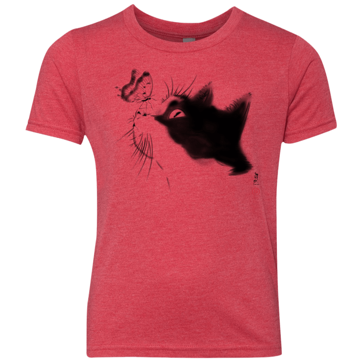 T-Shirts Vintage Red / YXS Curious Cat Youth Triblend T-Shirt