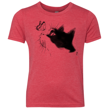 T-Shirts Vintage Red / YXS Curious Cat Youth Triblend T-Shirt
