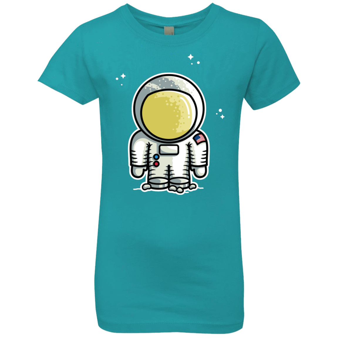 T-Shirts Tahiti Blue / YXS Cute Astronaut Girls Premium T-Shirt