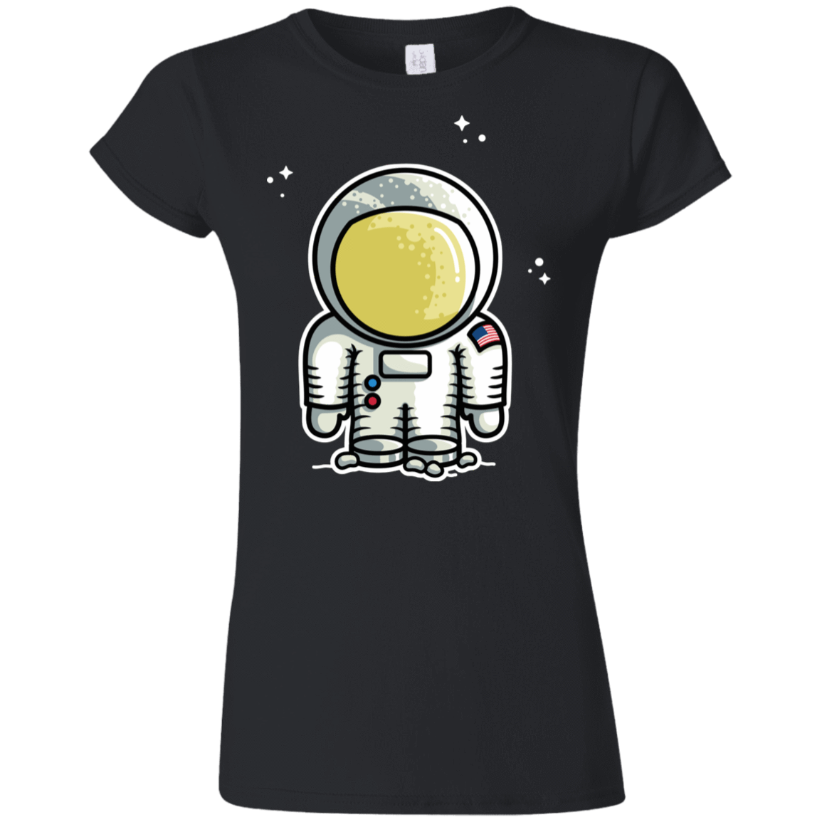 T-Shirts Black / S Cute Astronaut Junior Slimmer-Fit T-Shirt