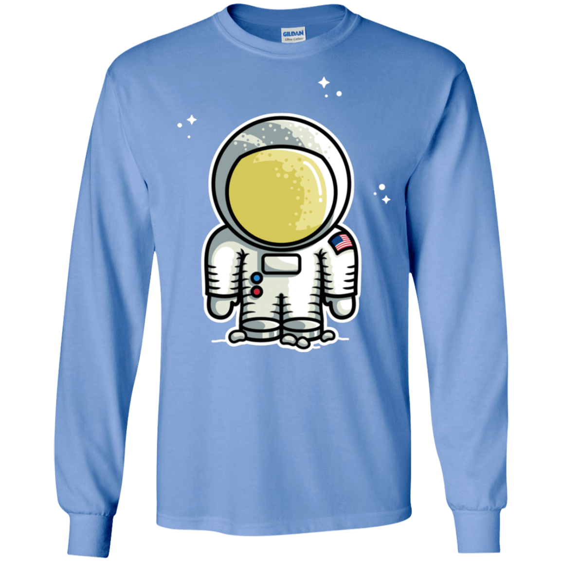 T-Shirts Carolina Blue / S Cute Astronaut Men's Long Sleeve T-Shirt