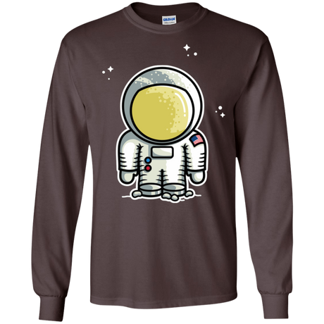 T-Shirts Dark Chocolate / S Cute Astronaut Men's Long Sleeve T-Shirt