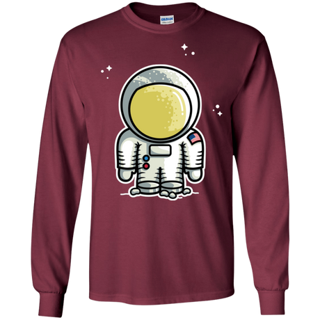 T-Shirts Maroon / S Cute Astronaut Men's Long Sleeve T-Shirt
