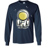 T-Shirts Navy / S Cute Astronaut Men's Long Sleeve T-Shirt