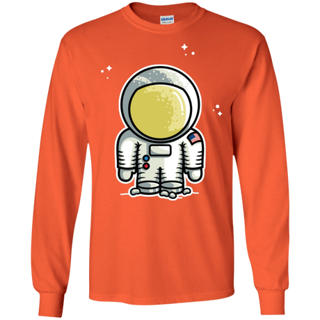 T-Shirts Orange / S Cute Astronaut Men's Long Sleeve T-Shirt