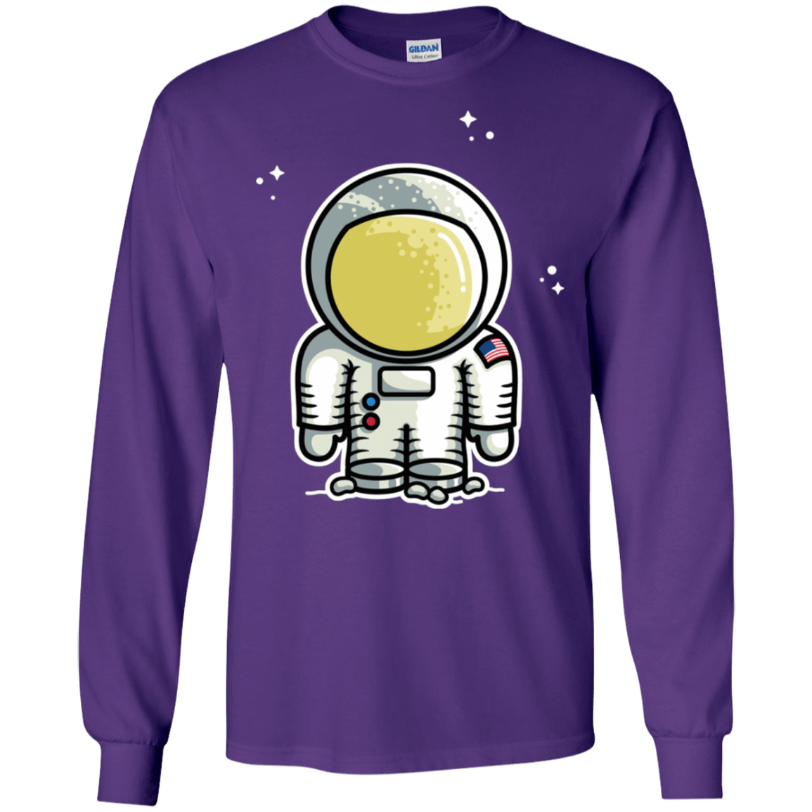 T-Shirts Purple / S Cute Astronaut Men's Long Sleeve T-Shirt
