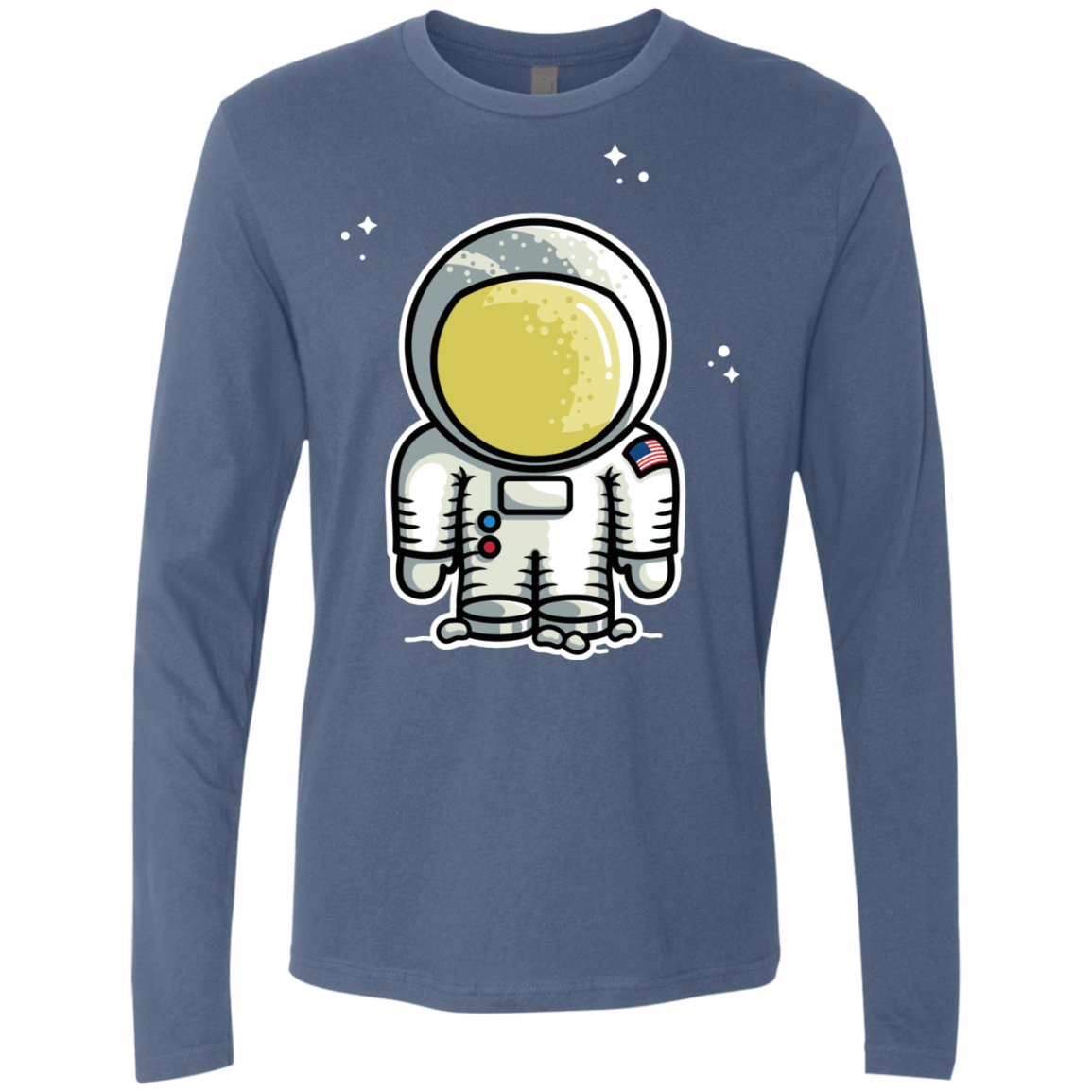 T-Shirts Indigo / S Cute Astronaut Men's Premium Long Sleeve