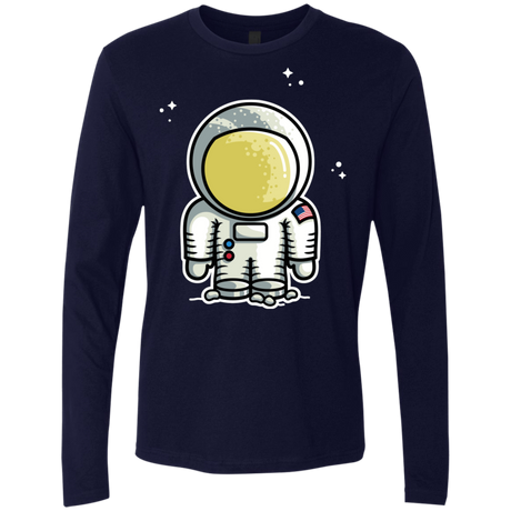 T-Shirts Midnight Navy / S Cute Astronaut Men's Premium Long Sleeve