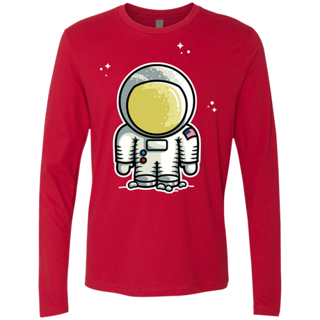T-Shirts Red / S Cute Astronaut Men's Premium Long Sleeve