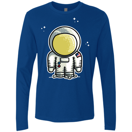 T-Shirts Royal / S Cute Astronaut Men's Premium Long Sleeve