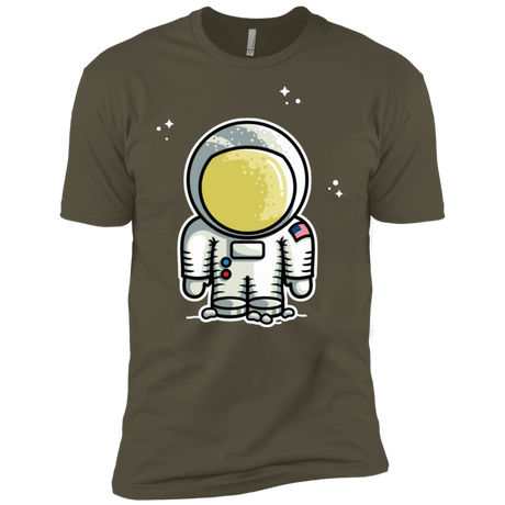 T-Shirts Military Green / X-Small Cute Astronaut Men's Premium T-Shirt