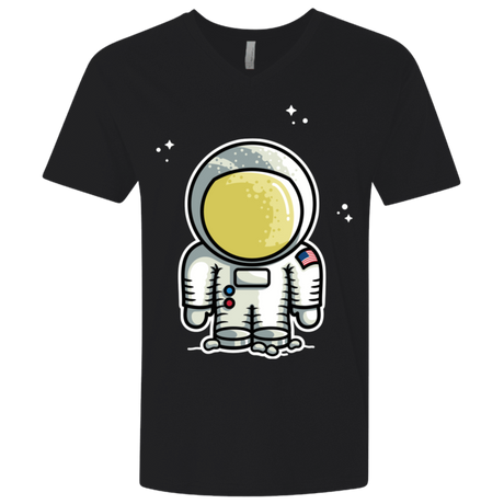 T-Shirts Black / X-Small Cute Astronaut Men's Premium V-Neck