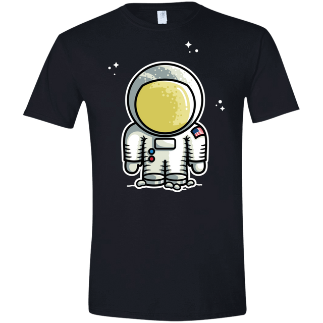 T-Shirts Black / X-Small Cute Astronaut Men's Semi-Fitted Softstyle
