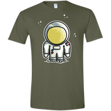 T-Shirts Military Green / S Cute Astronaut Men's Semi-Fitted Softstyle