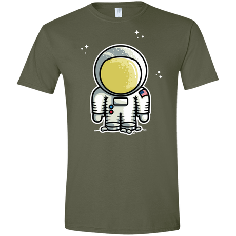 T-Shirts Military Green / S Cute Astronaut Men's Semi-Fitted Softstyle