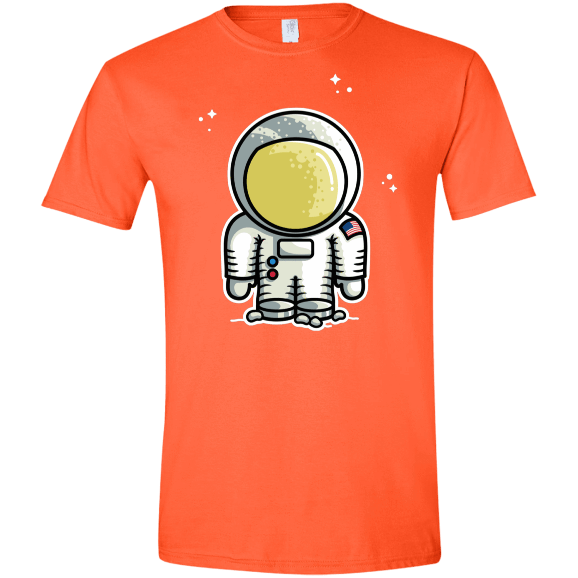 T-Shirts Orange / S Cute Astronaut Men's Semi-Fitted Softstyle