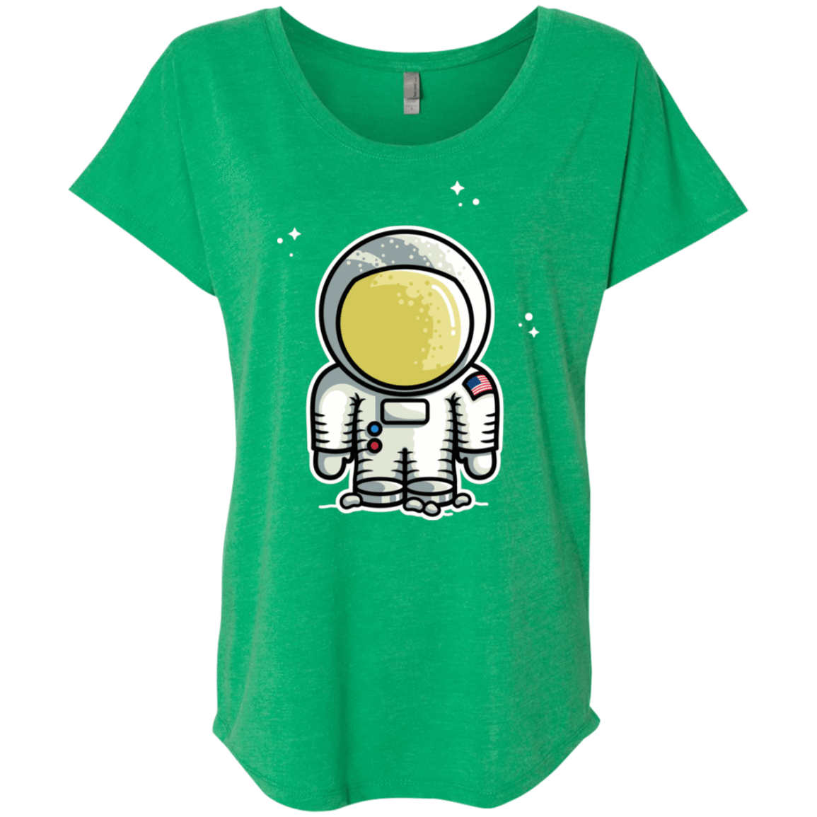 T-Shirts Envy / X-Small Cute Astronaut Triblend Dolman Sleeve