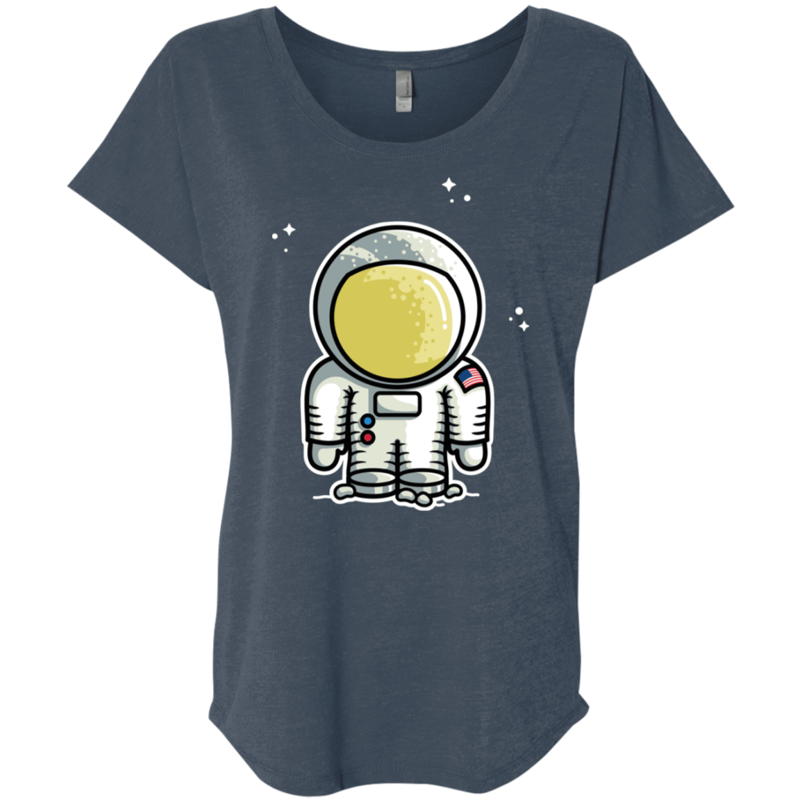 T-Shirts Indigo / X-Small Cute Astronaut Triblend Dolman Sleeve