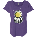T-Shirts Purple Rush / X-Small Cute Astronaut Triblend Dolman Sleeve