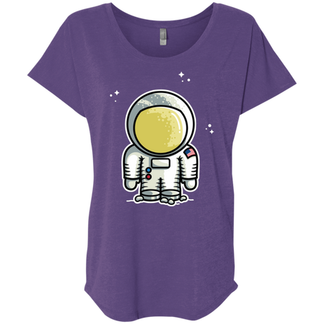 T-Shirts Purple Rush / X-Small Cute Astronaut Triblend Dolman Sleeve