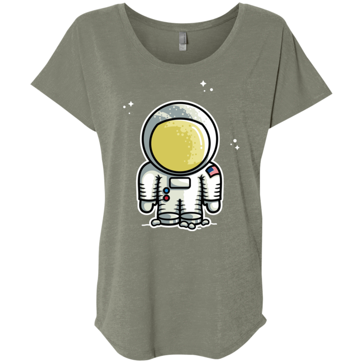 T-Shirts Venetian Grey / X-Small Cute Astronaut Triblend Dolman Sleeve