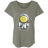 T-Shirts Venetian Grey / X-Small Cute Astronaut Triblend Dolman Sleeve