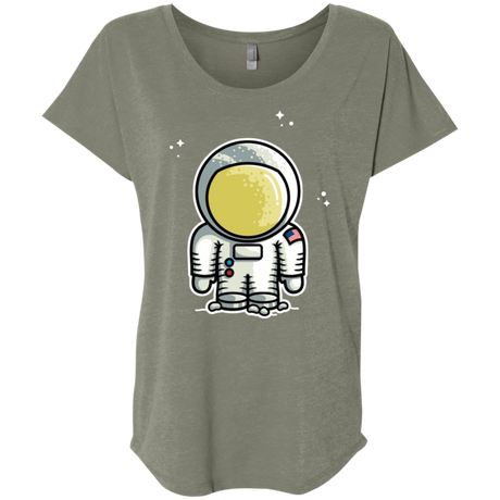 T-Shirts Venetian Grey / X-Small Cute Astronaut Triblend Dolman Sleeve