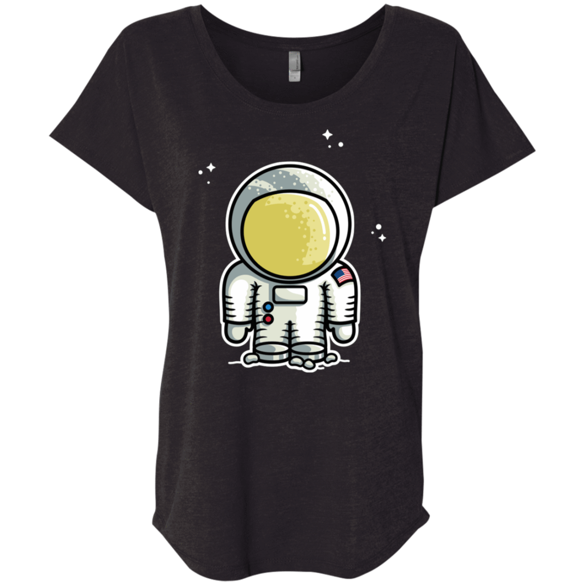 T-Shirts Vintage Black / X-Small Cute Astronaut Triblend Dolman Sleeve