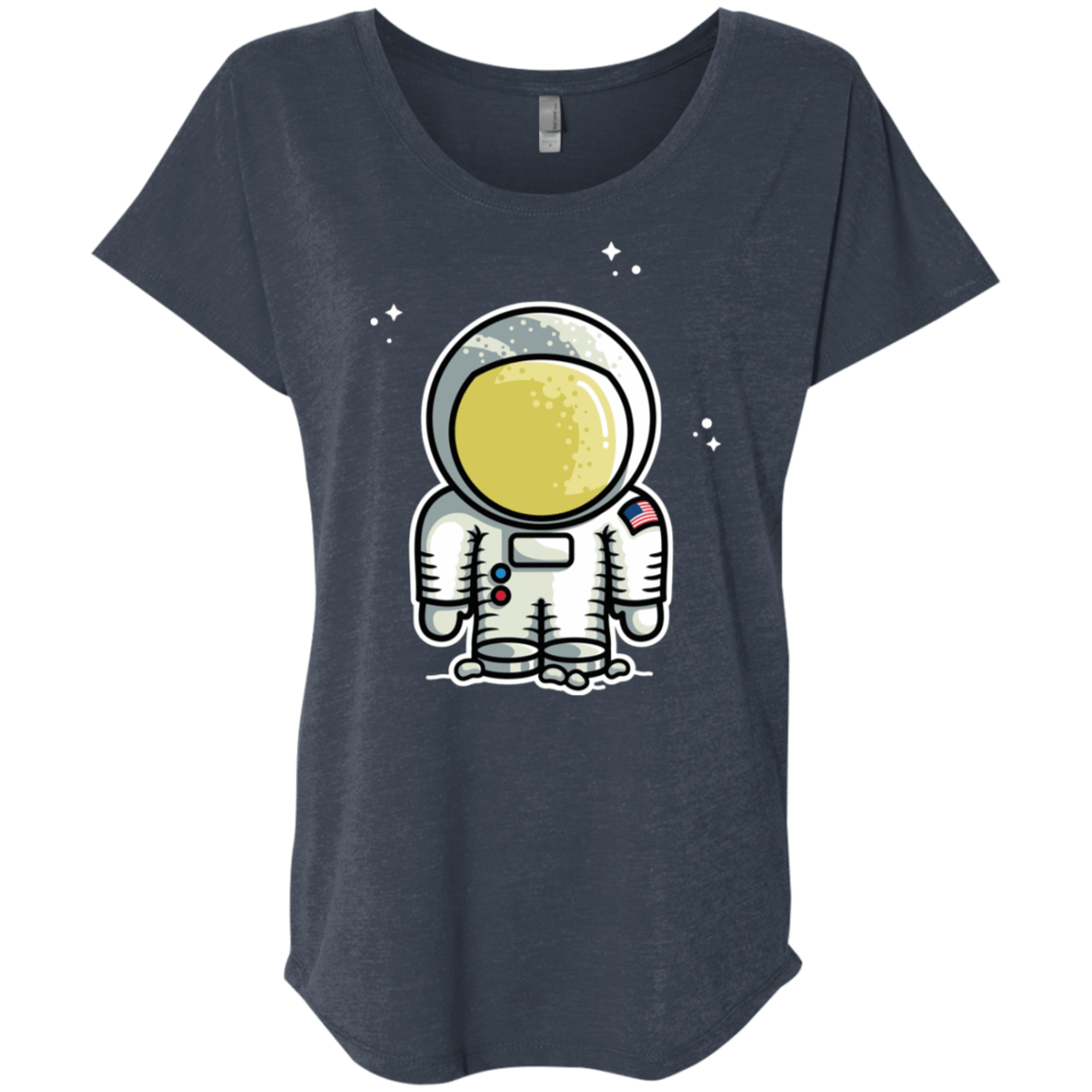 T-Shirts Vintage Navy / X-Small Cute Astronaut Triblend Dolman Sleeve