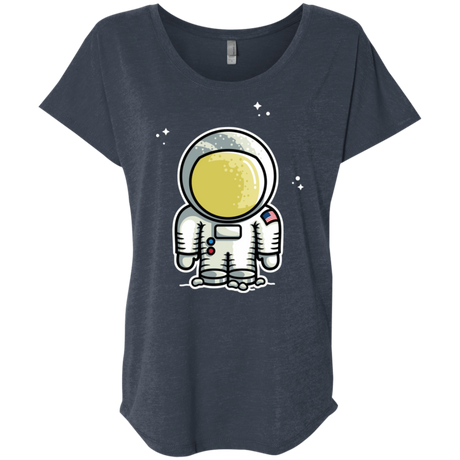 T-Shirts Vintage Navy / X-Small Cute Astronaut Triblend Dolman Sleeve