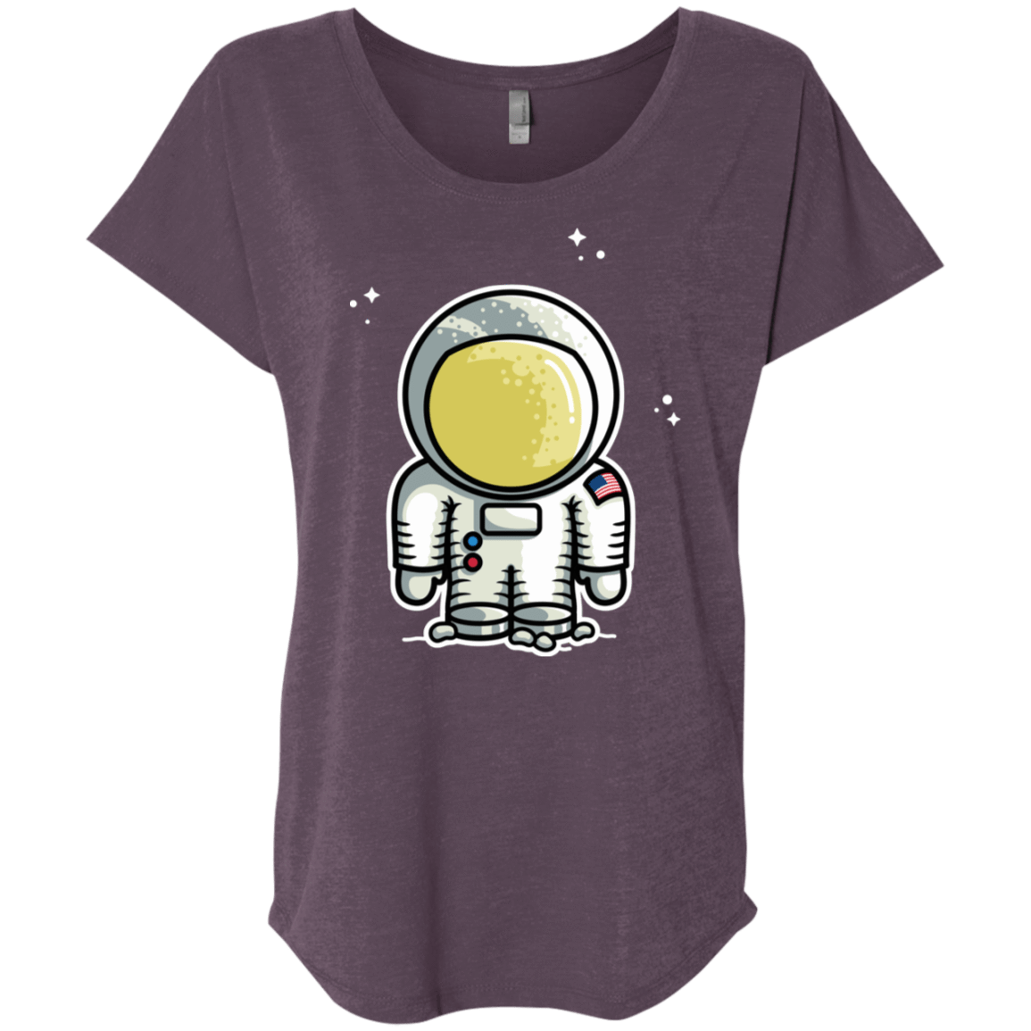 T-Shirts Vintage Purple / X-Small Cute Astronaut Triblend Dolman Sleeve