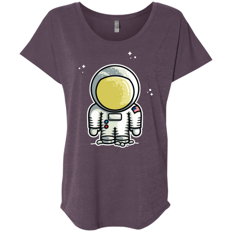 T-Shirts Vintage Purple / X-Small Cute Astronaut Triblend Dolman Sleeve