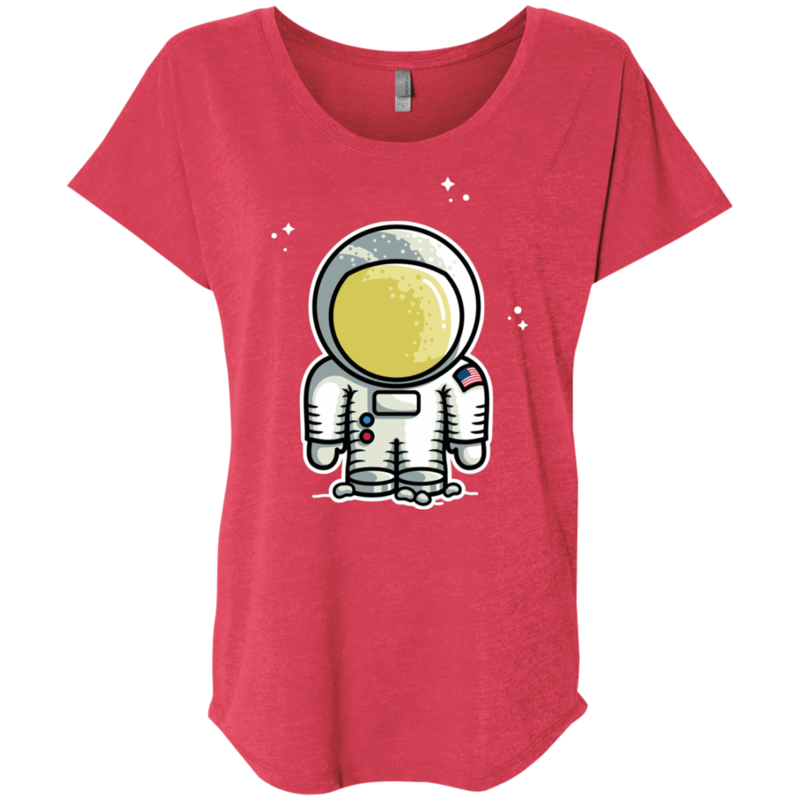 T-Shirts Vintage Red / X-Small Cute Astronaut Triblend Dolman Sleeve