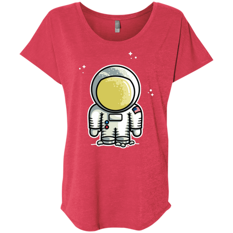 T-Shirts Vintage Red / X-Small Cute Astronaut Triblend Dolman Sleeve