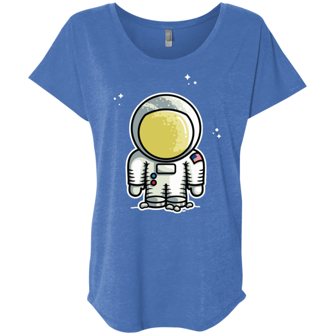 T-Shirts Vintage Royal / X-Small Cute Astronaut Triblend Dolman Sleeve